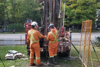 Hydrogeological Assessments, Image of workers conducting the asseessment.