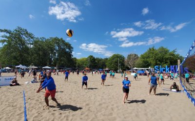 Terrapex Team playing volleyball at the beach