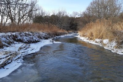 Water Balance and Infiltration Studies, Image of winter river bed,